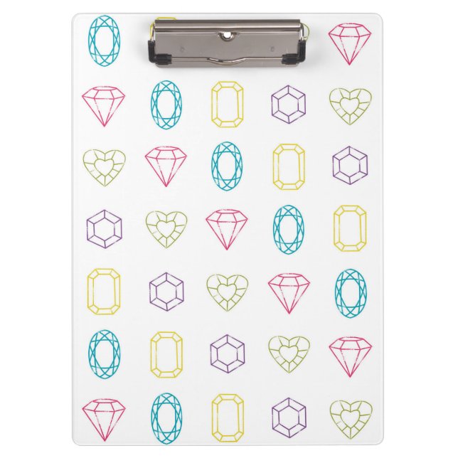 Colourful Diamonds Pattern Clipboard (Front)