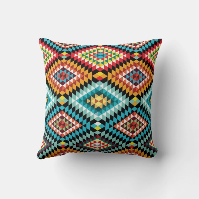 Colourful Diamonds Throw Pillow (Back)