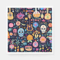 Colourful Dias de los muertos pattern