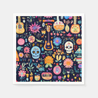 Colourful Dias de los muertos pattern