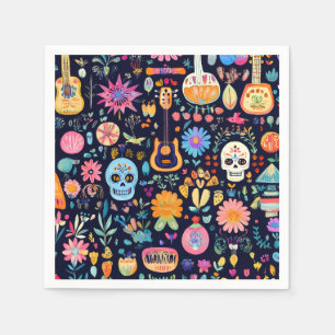 Colourful Dias de los muertos pattern Napkin