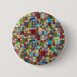 Colourful Dice 2 Inch Round Button