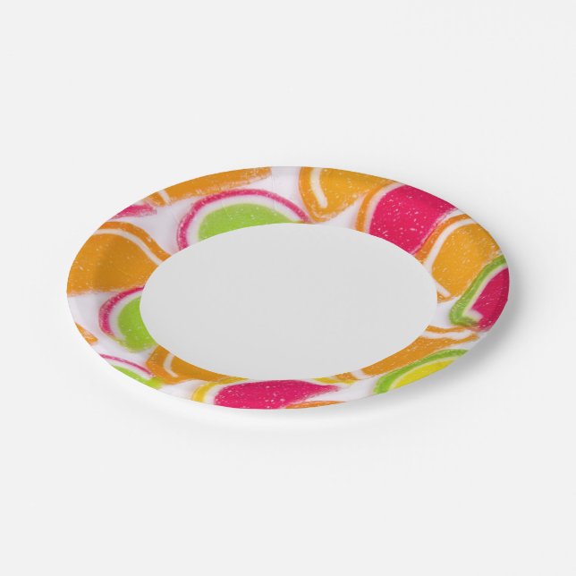 Colourful Different Jelly Candy Paper Plate (Angled)