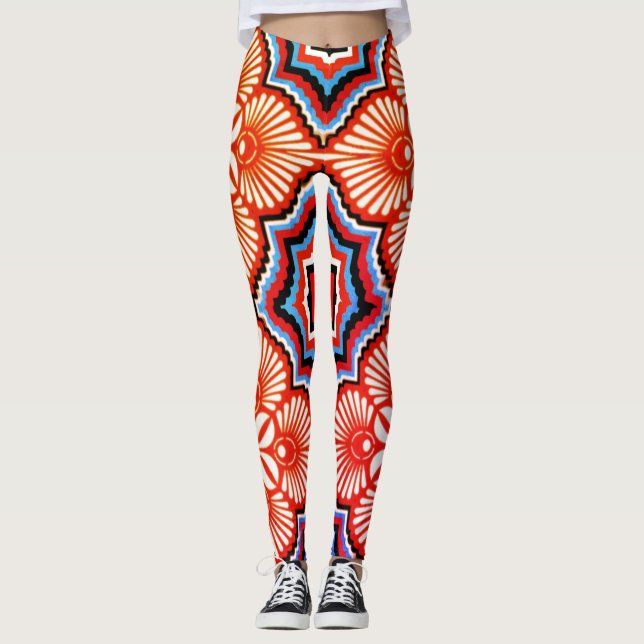 Colourful Digital 3D Design Leggings – Perfect Fit (Front)