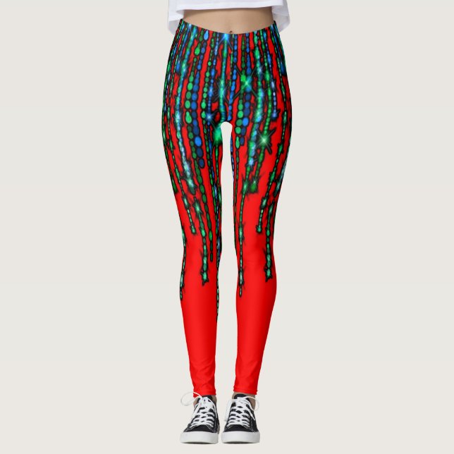 Colourful Digital 3D Design Leggings – Perfect Fit (Front)