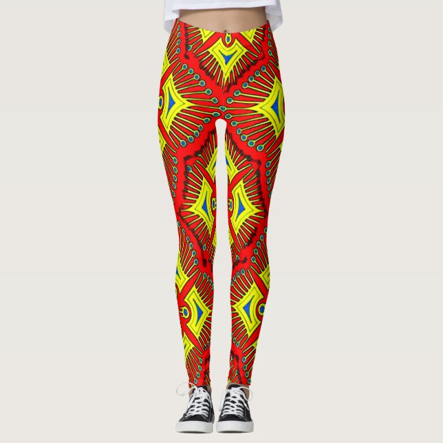 Colourful Digital 3D Design Leggings – Perfect Fit (Front)