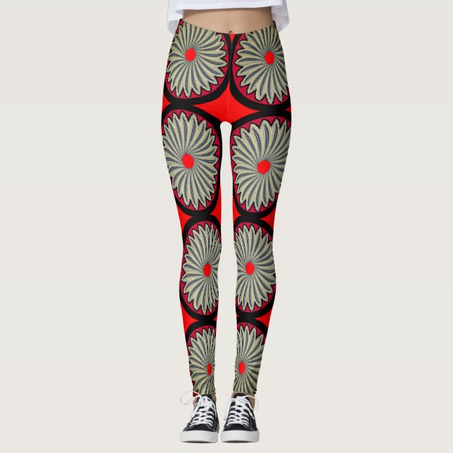 Colourful Digital 3D Design Leggings – Perfect Fit (Front)