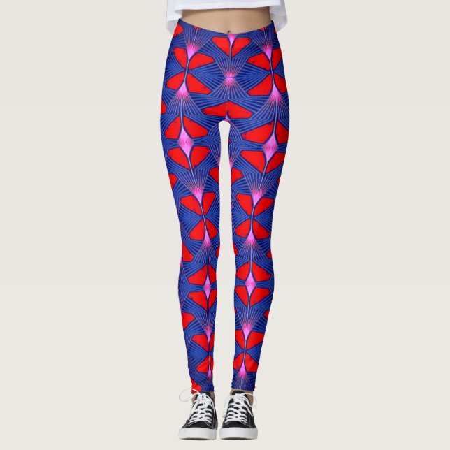 Colourful Digital 3D Design Leggings – Perfect Fit (Front)