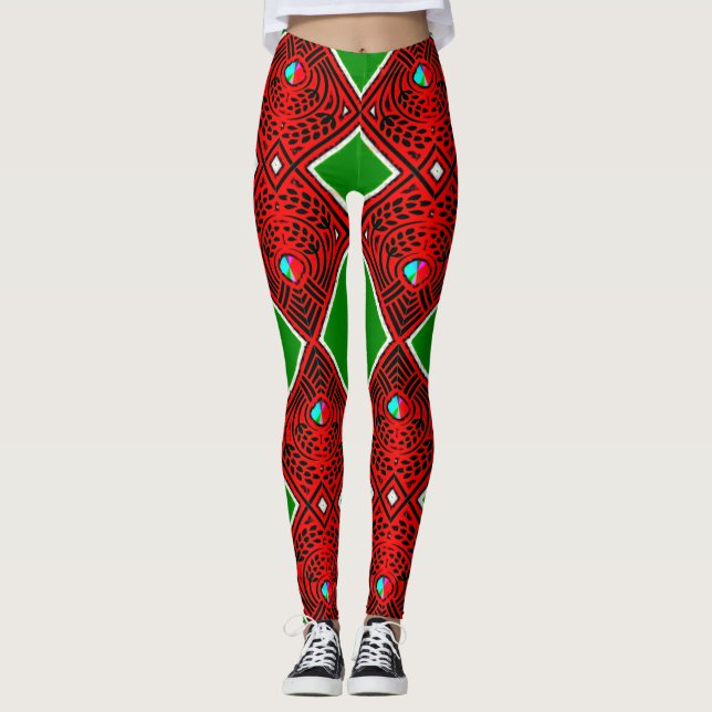 Colourful Digital 3D Design Leggings – Perfect Fit (Front)