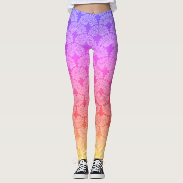 Colourful Digital 3D Design Leggings – Perfect Fit (Front)
