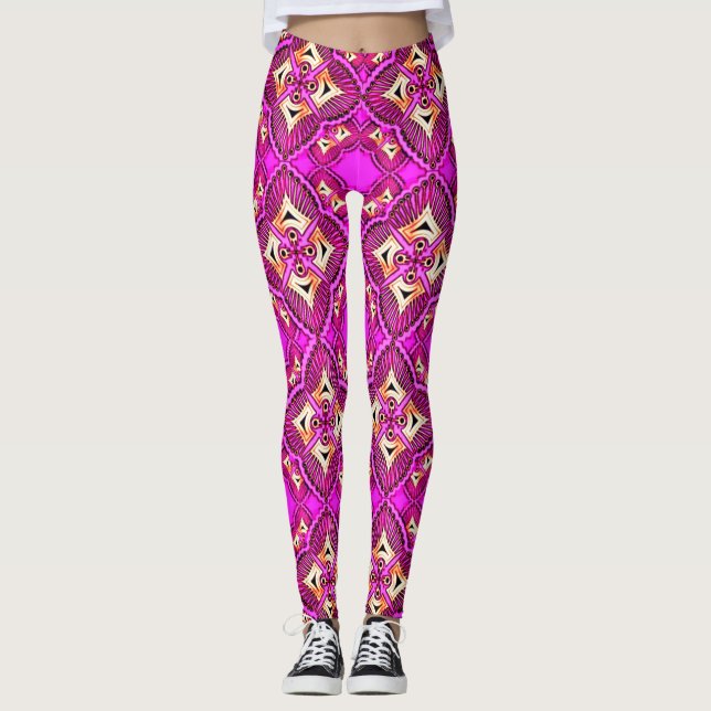 Colourful Digital 3D Design Leggings – Perfect Fit (Front)