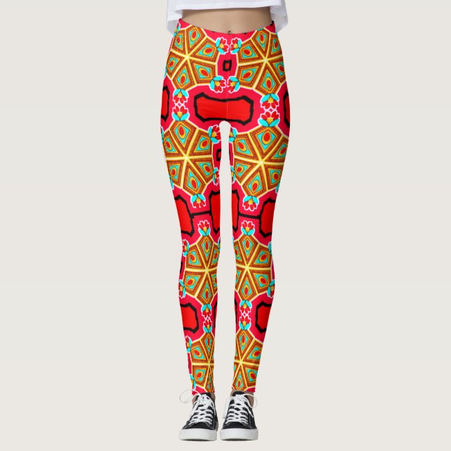 Colourful Digital 3D Design Leggings – PerfLegging (Front)