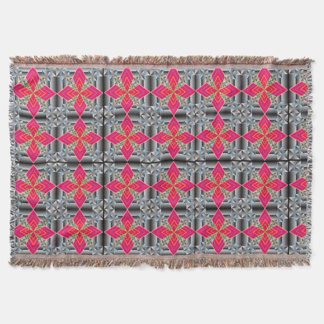 Colourful Digital 3D Design Throw Blanket – Perfec (Front)