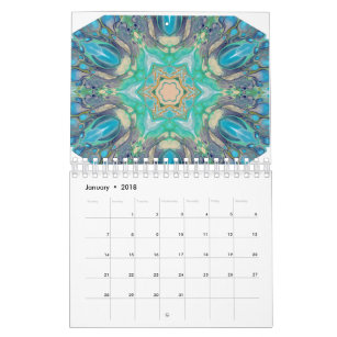 Colourful Digital Abstract Art Calendar Any Year
