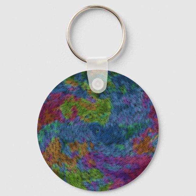 Colourful Digital Abstract Keychain (Front)