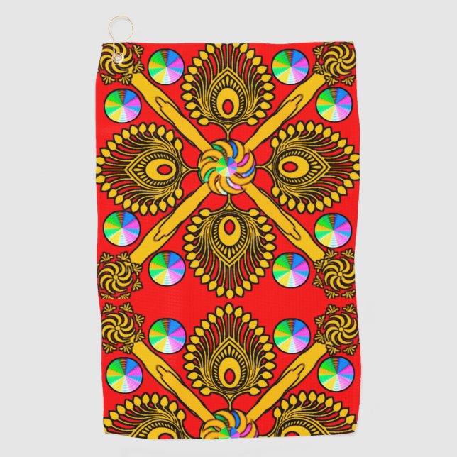 Colourful Digital Design Golf Towel – Perfect Size (Front)