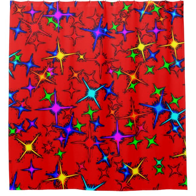 Colourful Digital Design Shower Curtain – Vibrant  (Front)