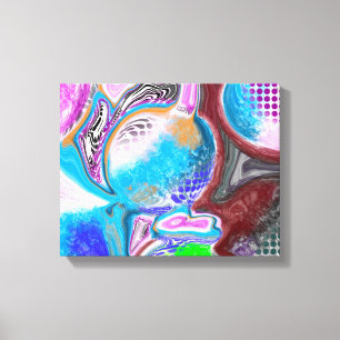 Colourful Digital Modern Abstract Art Canvas Print