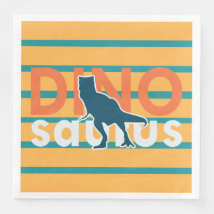 Colourful dino cartoon jurassic dinosaur T-rex Napkin