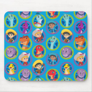 Colourful Dino Ranch Pattern Mouse Pad