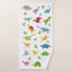 Colourful Dinosaur Bath Towel Set