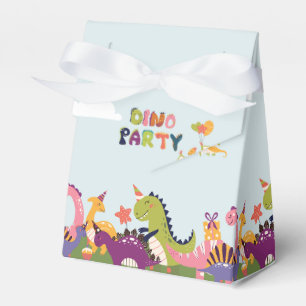 Colourful dinosaur birthday party  favor box