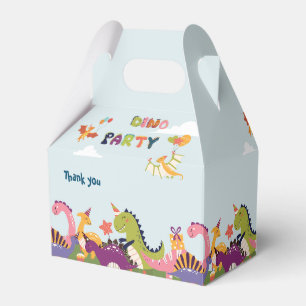 Colourful dinosaur birthday party  favour box