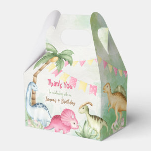 Colourful dinosaur birthday party personalized nam favor box