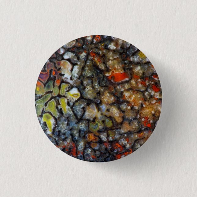 Colourful Dinosaur Bone 1 Inch Round Button (Front)