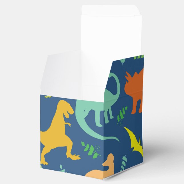 Colourful Dinosaur Pattern Favor Box (Opened)