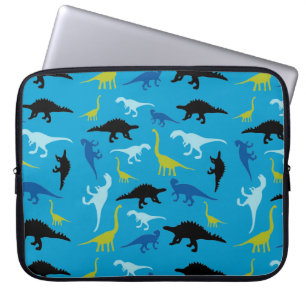 Colourful dinosaur pattern laptop sleeve