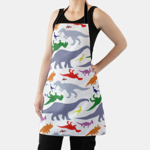 Colourful Dinosaur Pattern (Light) Apron
