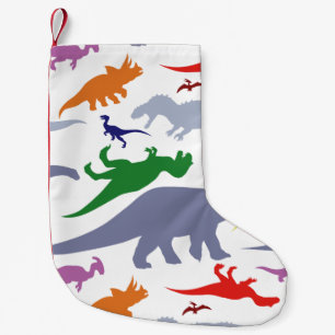 Colourful Dinosaur Pattern (Light) Small Christmas Stocking