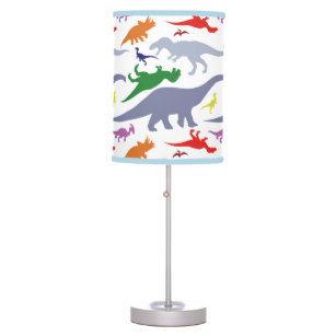 Colourful Dinosaur Pattern (Light) Table Lamp