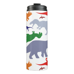 Colourful Dinosaur Pattern (Light) Thermal Tumbler