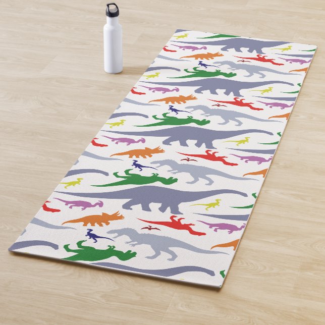 Colourful Dinosaur Pattern (Light) Yoga Mat (In Situ)