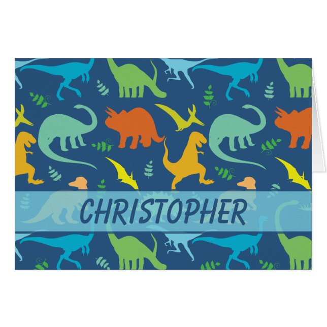 Colourful Dinosaur Pattern to Personalize (Front Horizontal)
