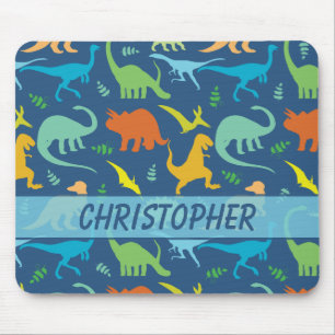 Colourful Dinosaur Pattern to Personalize Mouse Pad