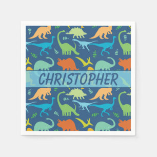 Colourful Dinosaur Personalize Napkin