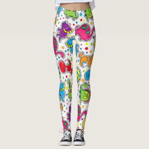 Colourful Dinosaur Seamless Pattern, Dinosaur Seam Leggings