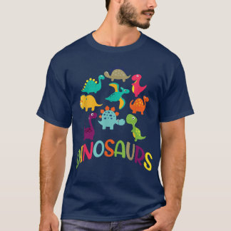 Colourful Dinosaur Types of Dinosaurs Science 270 T-Shirt