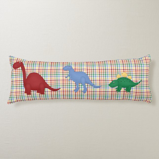 Colourful Dinosaurs Custom Body Pillow (Front)
