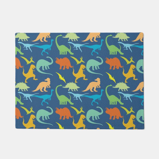 Colourful Dinosaurs Doormat (Front)