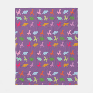 Colourful Dinosaurs Fleece Blanket, Medium Blanket