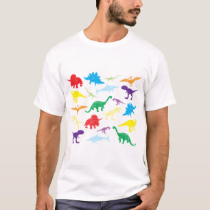 Colourful Dinosaurs Kids Pattern T-Shirt