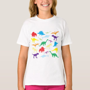 Colourful Dinosaurs Kids Pattern T-Shirt