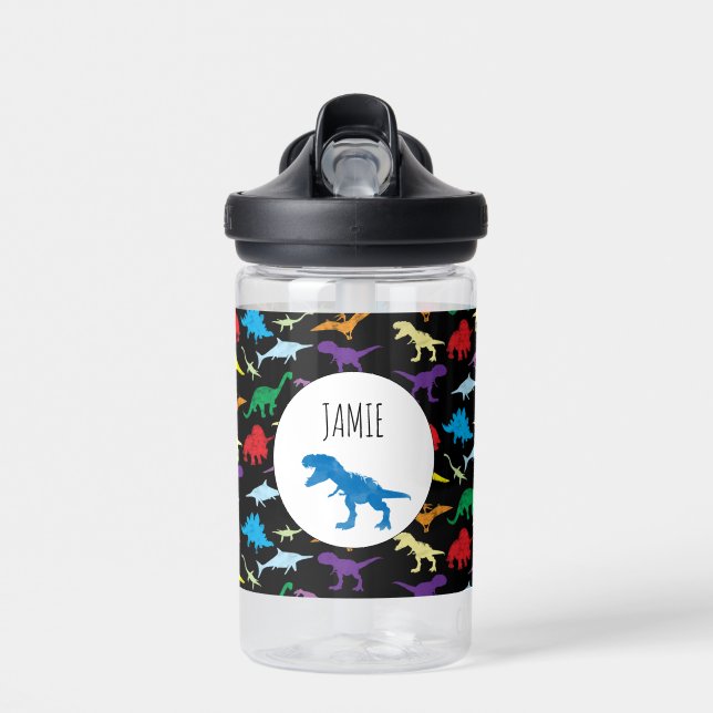 Colourful Dinosaurs Kids Pattern  Water Bottle (Front)
