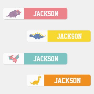 Colourful Dinosaurs Kids Personalized Labels