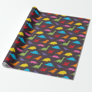 Colourful dinosaurs pattern, kids wrapping paper