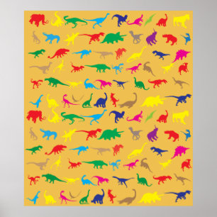Colourful dinosaurs poster